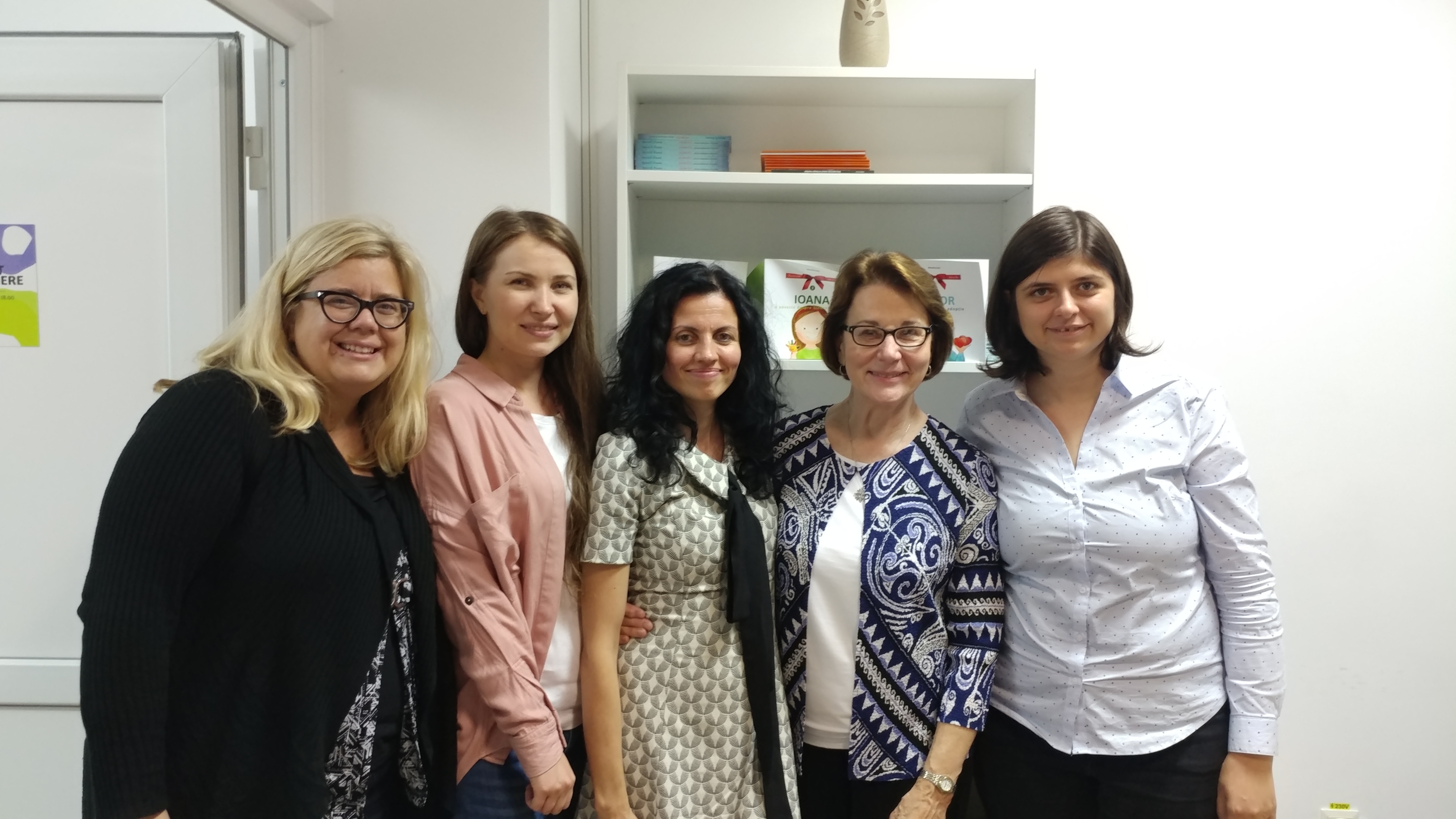 (left to right) Mary Peterson, Mirela Andrei, Manuealla Manu, Peggy Hartshorn and Alexandra Nadane.