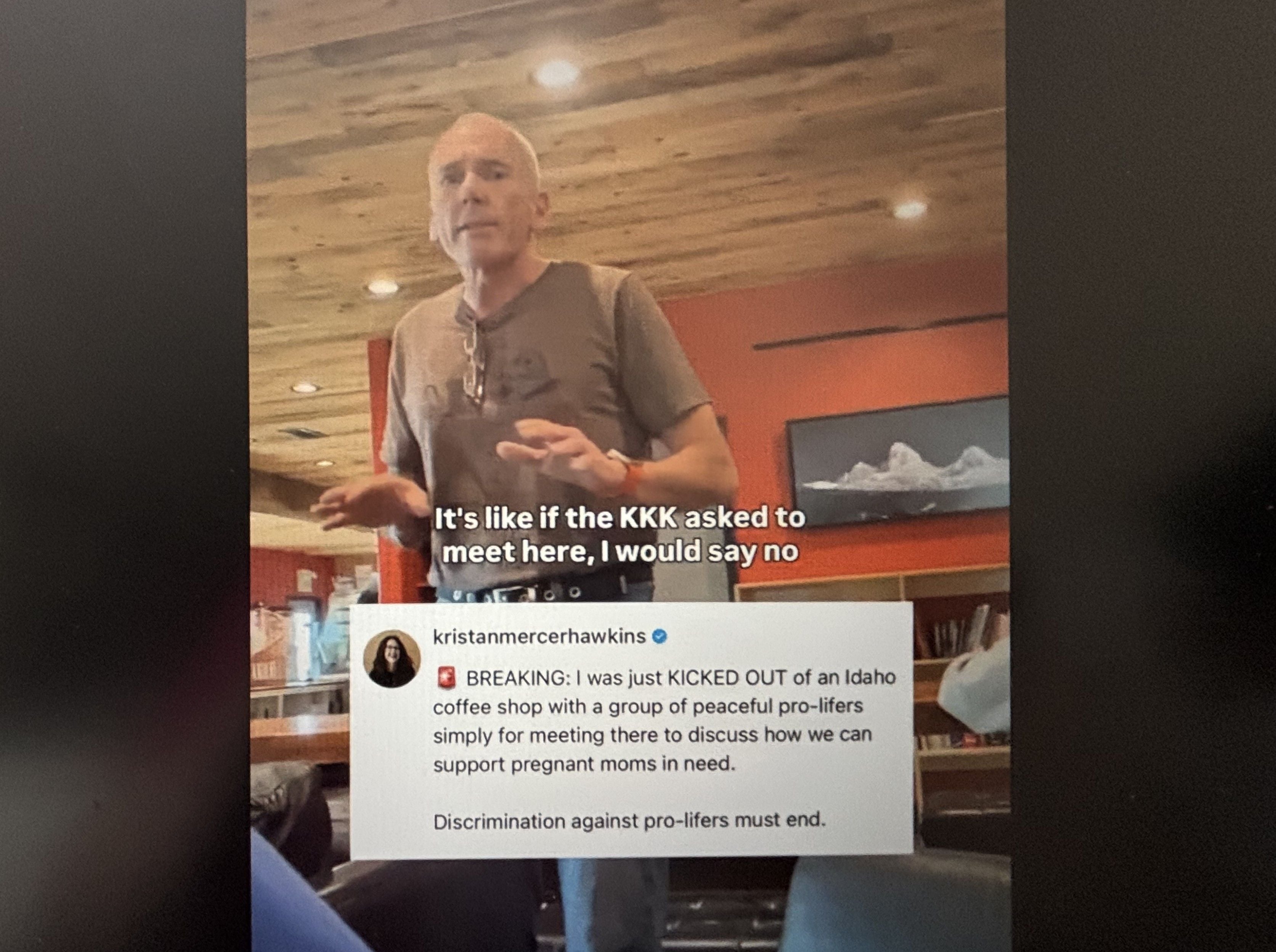Leftist coffee shop owner kicks out pro-life leader and her children, compares them to KKK