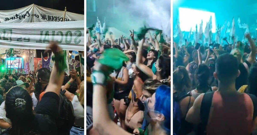 Abortion campaigners celebrate introduction of abortion on demand to Argentina